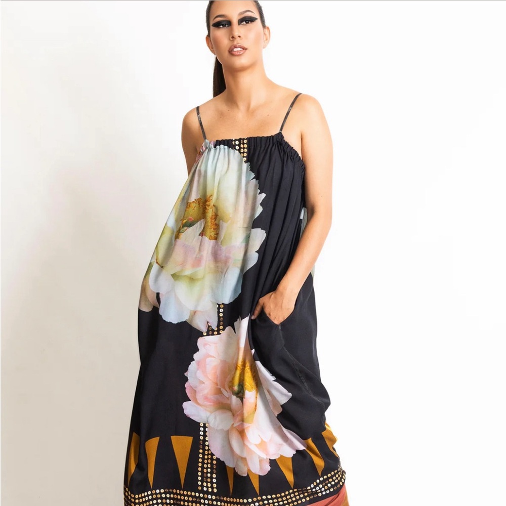 Black maxi with floral